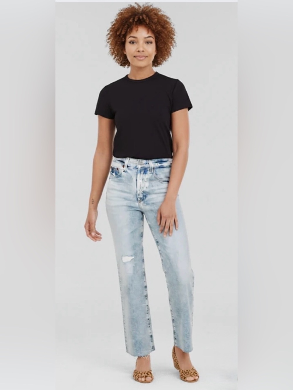 AG Adriano Goldschmied Kingsley HR Pop Crop Distressed Raw Hem Jean,Size-29R